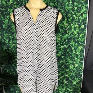 H&M Sheer Blouse Size 8 Black & White Women's_626
